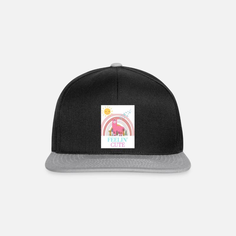 Lama Unicorn feeling cute - Snapback Cap - Schwarz/Grau