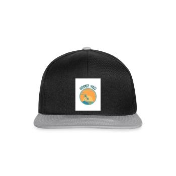 Blue Orange Simple Summer Vibes T Shirt - Snapback Cap - black/grey - Front