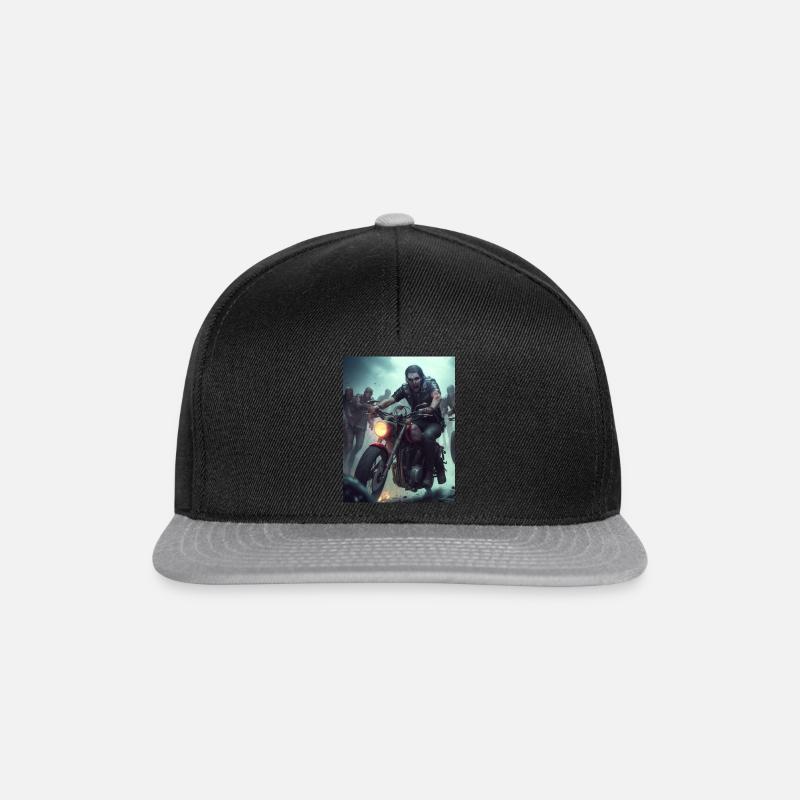 Zombie BIker1 - Snapback Cap - Schwarz/Grau