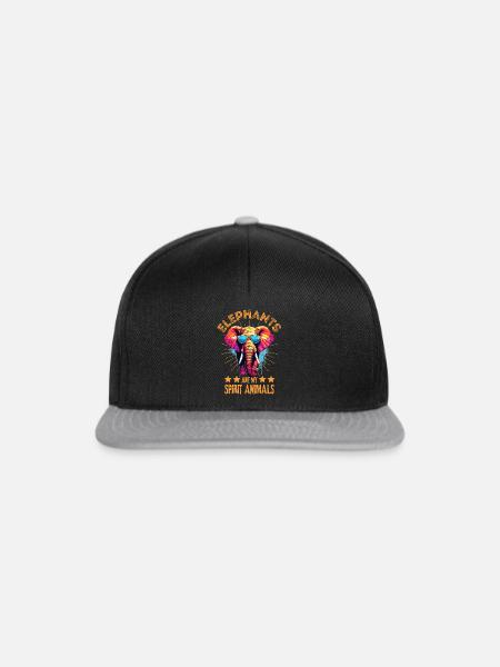 Elefant mit Sonnenbrille - Snapback Cap - Schwarz/Grau