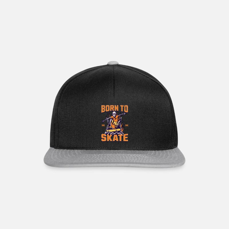 BORN TO SKATE - Snapback Cap - Schwarz/Grau