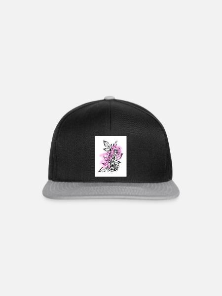 rose with lightning - Snapback Cap - Schwarz/Grau