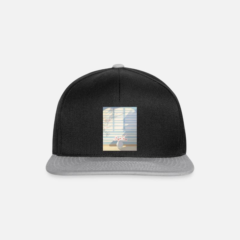 Blumenstrauß Illustration - Snapback Cap - Schwarz/Grau