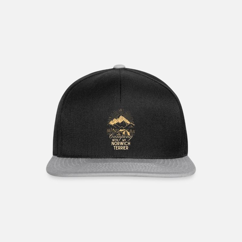 Norwich Terrier Camping - Snapback Cap - black/grey