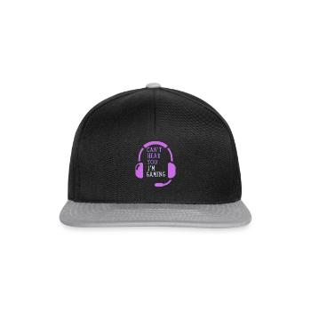 Can't Hear You I'm Gaming - Snapback Cap - black/grey - Front