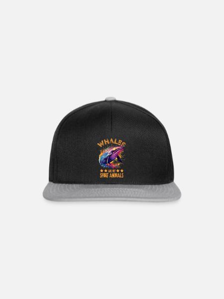 Bunter Wal Farbkleckse Farbspritzer - Snapback Cap - Schwarz/Grau