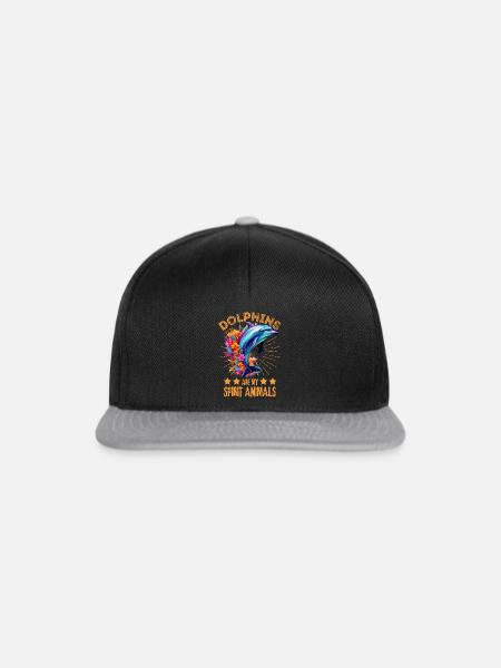 Bunter Delfin Farbkleckse Farbspritzer - Snapback Cap - Schwarz/Grau