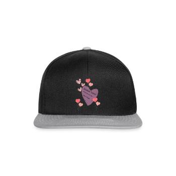 Design mit Herz und Vater von R.St - Snapback Cap - Schwarz/Grau - Vorne