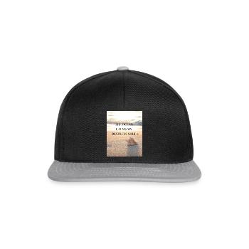 The Ocean calms my restless Soul - Snapback Cap - Schwarz/Grau - Vorne