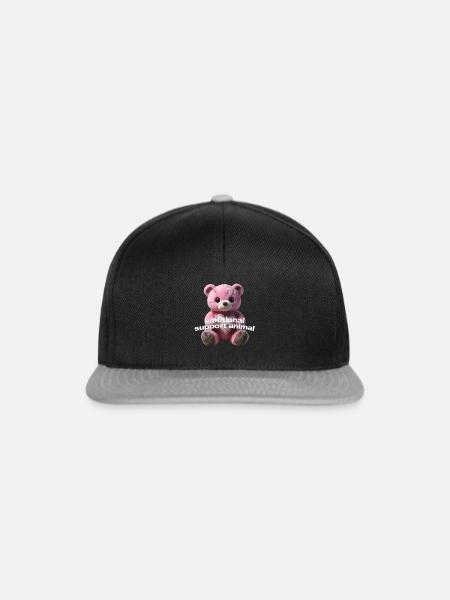 Zärtlicher rosa Bär mit Herz - Snapback Cap - Schwarz/Grau