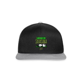 Savasana Panda Pandabär Yoga - Snapback Cap - Schwarz/Grau - Vorne