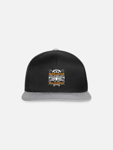 Modellbau Spruch Tabletop Modellbauer - Snapback Cap - Schwarz/Grau