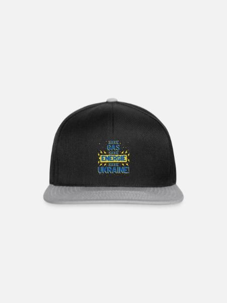 Save Ukraine Ukrainische Flagge - Snapback Cap - Schwarz/Grau