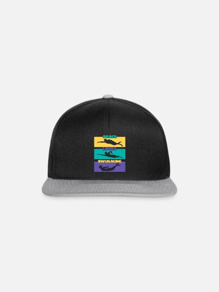 Schwimmer Schwimmbad Schwimmtrainer - Snapback Cap - Schwarz/Grau