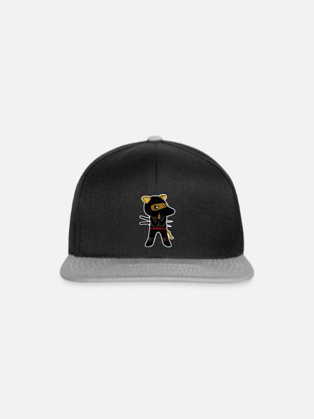 Ninja Hund Hunde Ninjas - Snapback Cap - Schwarz/Grau