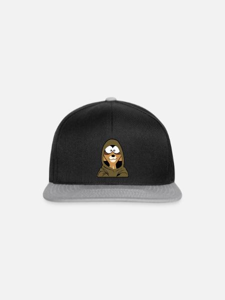 Erdmännchen mit Kaputze - Snapback Cap - Schwarz/Grau