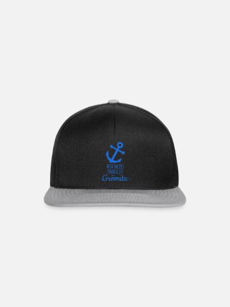 Grömitz Schleswig-Holstein - Snapback Cap - Schwarz/Grau