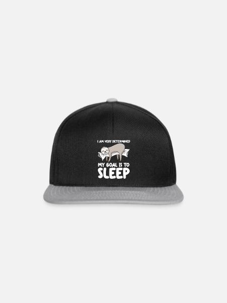 Sleeping Sloth Lazy Sloths Slow - Snapback Cap - Schwarz/Grau