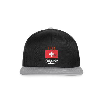 Suisse team T-shirt cadeau de chemise - Casquette snapback - noir/gris - Devant