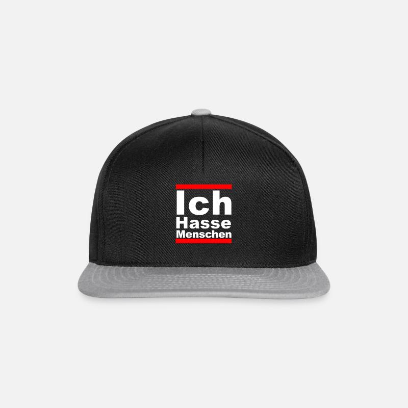 Ich Hasse Menschen - Snapback Cap - Schwarz/Grau