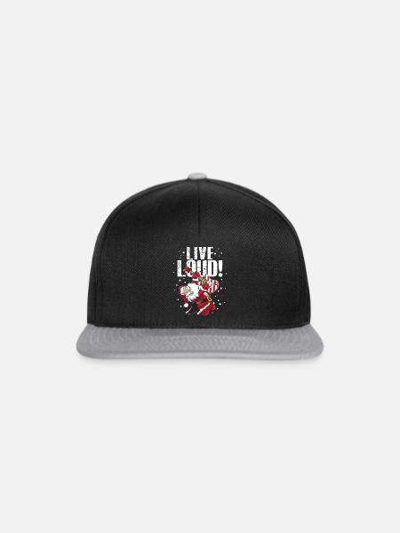 Rockender Weihnachtsmann E-Guitarre - Snapback Cap - Schwarz/Grau