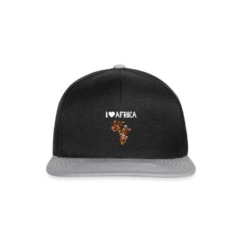 I Love Africa - Snapback Cap - black/grey - Front