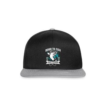 Zum Fisch Geboren Angeln Spruch - Snapback Cap - Schwarz/Grau - Vorne