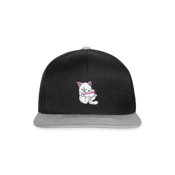 Japon Anime T-Shirt Cadeau Manga Cats Pop - Casquette snapback - noir/gris - Devant