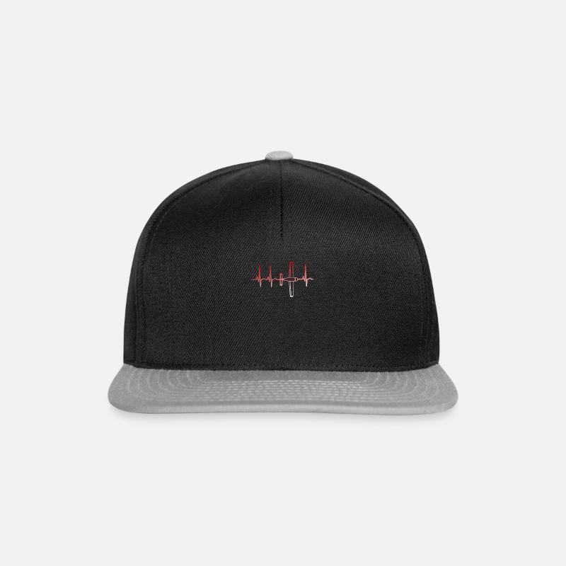 Herzschlag Flugzeug EKG - Snapback Cap - Schwarz/Grau
