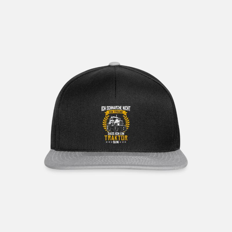 Ich schnarche nicht ich träume Traktor - Snapback Cap - Schwarz/Grau