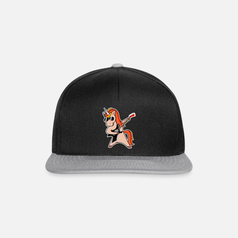 Rock unicorn with guitar gift gift idea - Snapback Cap - black/grey