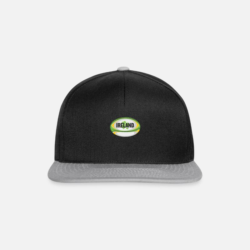 Produit de rugby d'Irlande - Drapeau irlandais de rugby - Casquette snapback - noir/gris