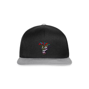 Cadeau de feuille de pot d'herbe de chanvre fumée masque de cannabis Tiki - Casquette snapback - noir/gris - Devant