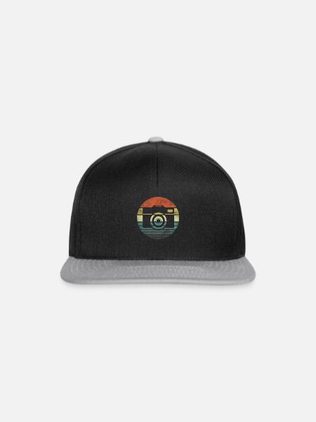 Retro Vintage Photography Camera Design - Snapback Cap - black/grey