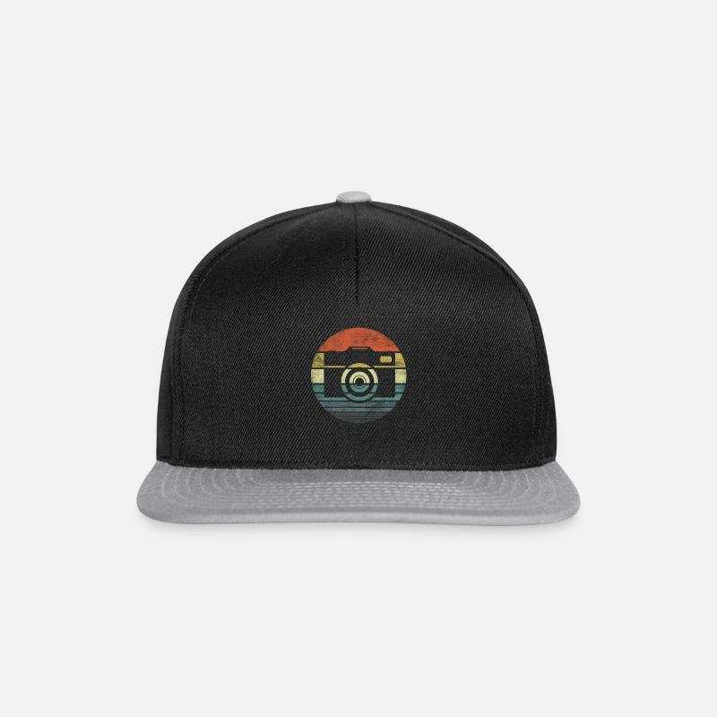 Retro Vintager Fotografie-Kamera-Entwurf - Snapback Cap - Schwarz/Grau