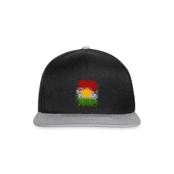 Drapeau kurde. Fier drapeau du Kurdistan - Casquette snapback - noir/gris - Devant