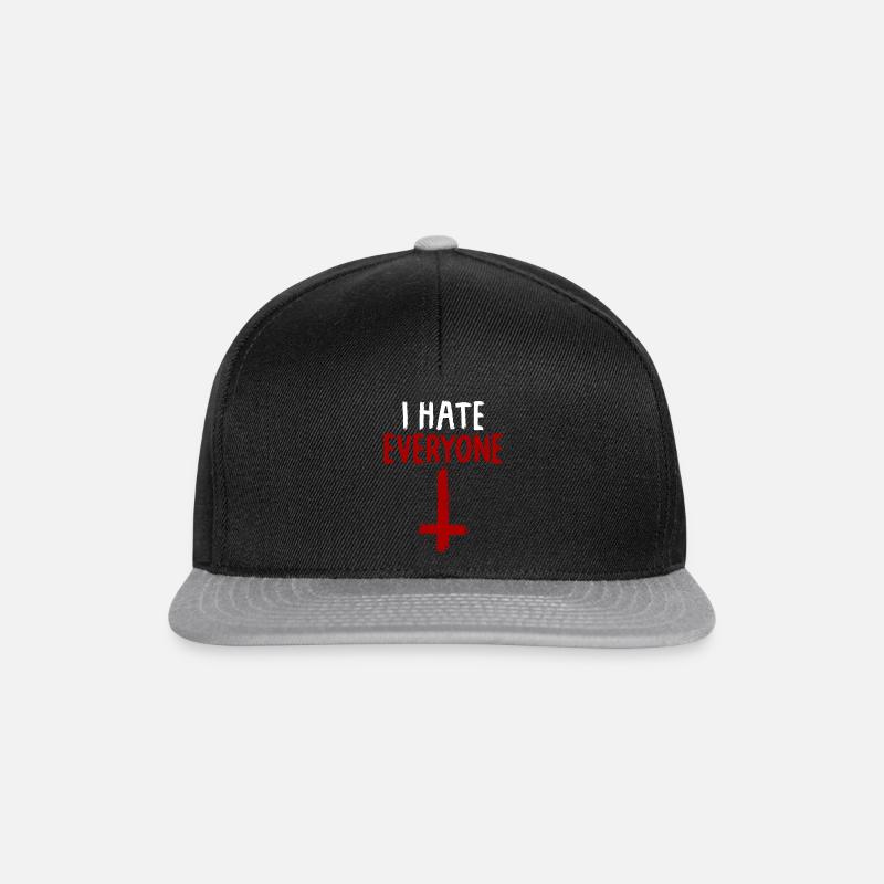 Hate Cross T-Shirt Satanism Devil Sinner 666 - Snapback Cap - black/grey