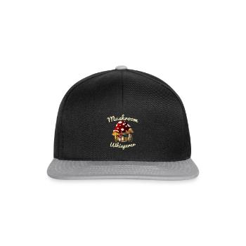 Pilz-Flüsterer-Blüte wachsen Giftpilz-Form-Geschenk - Snapback Cap - Schwarz/Grau - Vorne
