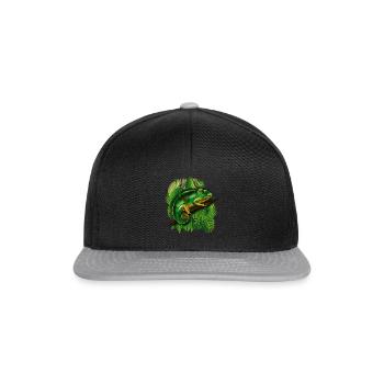 Cadeau tropical de lézard cool animal caméléon jungle - Casquette snapback - noir/gris - Devant