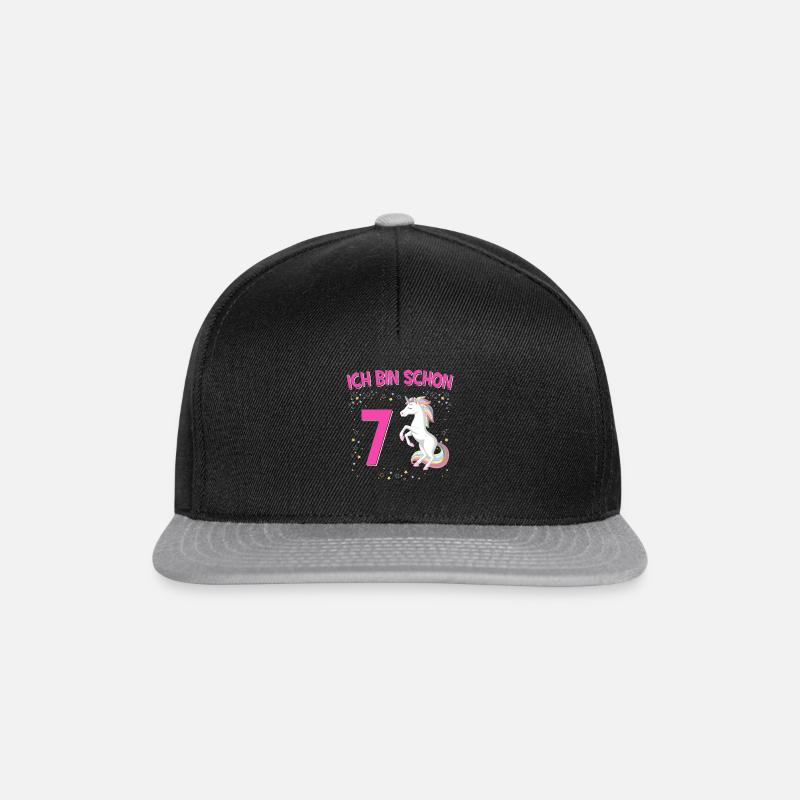 Ich Bin Schon 7 Jahre Alt Einhorn - Snapback Cap - Schwarz/Grau