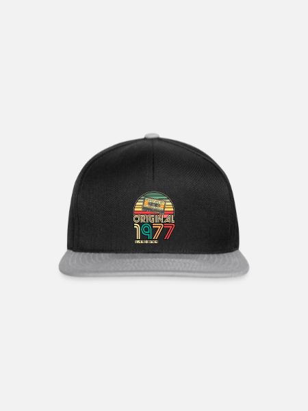 Cassette Tape Retro Vintage 1977 geboren Jahr 1977 - Snapback Cap - Schwarz/Grau