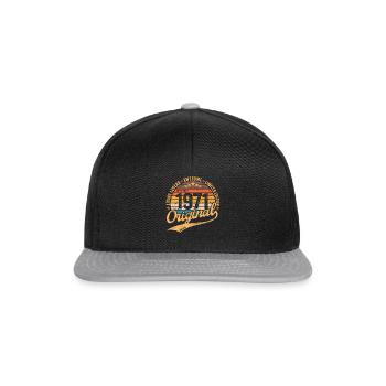50e anniversaire vintage 1971 né en 1971 - Casquette snapback - noir/gris - Devant
