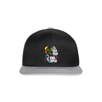 BMX Stunt Freestyle Radsport Fahrrad Halfpipe Bike - Snapback Cap - Schwarz/Grau - Vorne