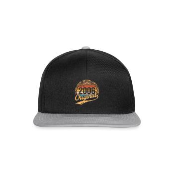2006 Anniversaire rétro-vintage né en 2006 - Casquette snapback - noir/gris - Devant