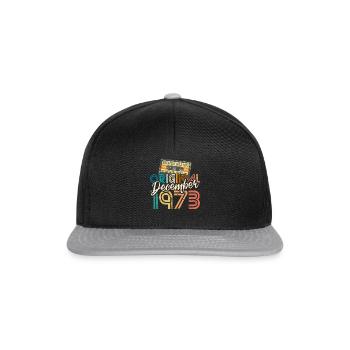 Vintage Cassette Tape Décembre 1973 Anniversaire - Casquette snapback - noir/gris - Devant