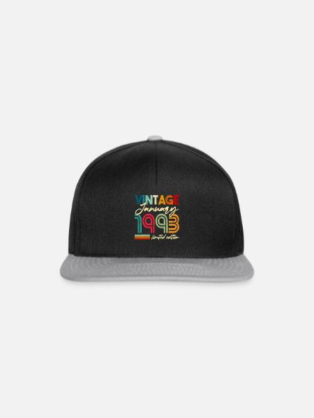 Millésime né janvier 1993 Anniversaire Année 1993 - Casquette snapback - noir/gris