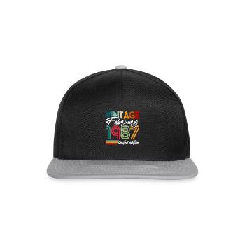 Birthday February 1987 Vintage February 1987 - Snapback Cap - black/grey - Front