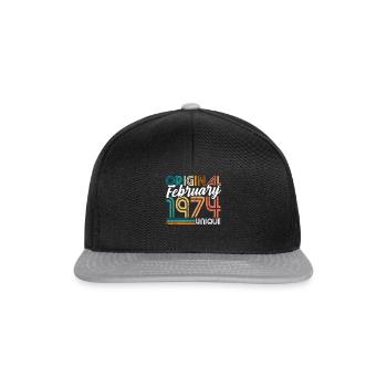 Vintage February 1974 Unique Limited Edition - Snapback Cap - black/grey - Front