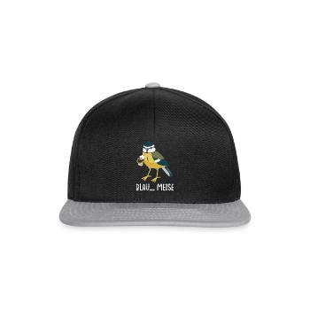 Blau... Meise Alkohol Saufen Party Feiern Blaumeis - Snapback Cap - Schwarz/Grau - Vorne