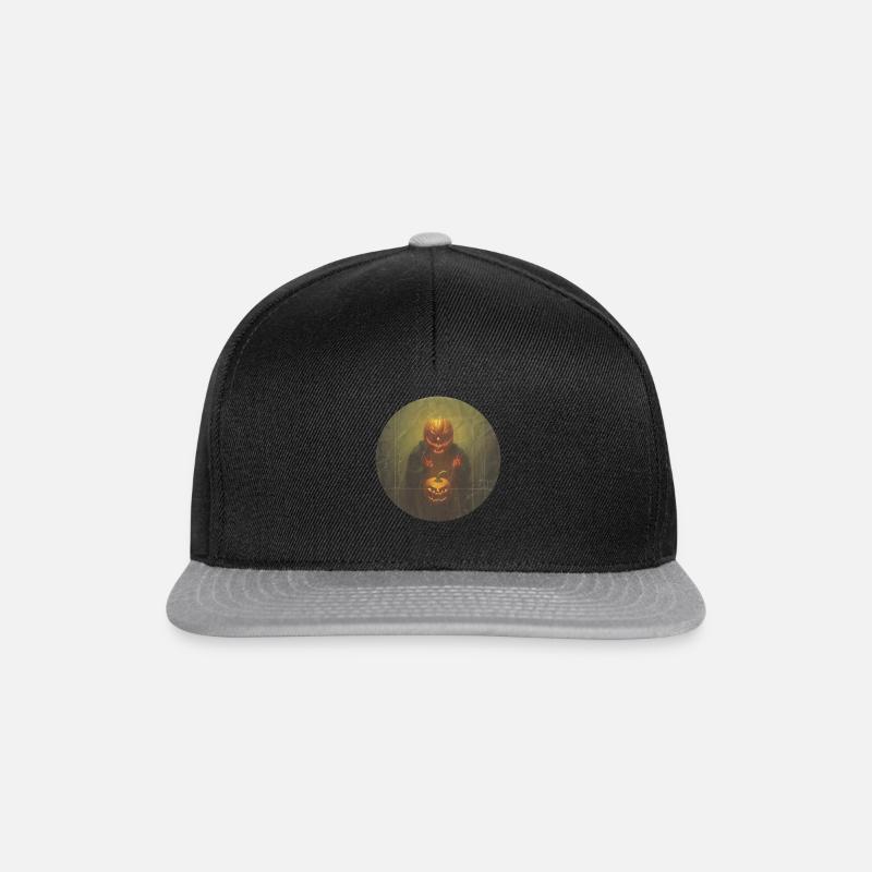 Halloween - scary pumpkin head - Snapback Cap - black/grey